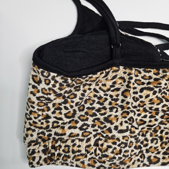 Women's Doe & Rae Criss Cross Leopard Print Bralette Size Small-NEW - Picture 4 of 8